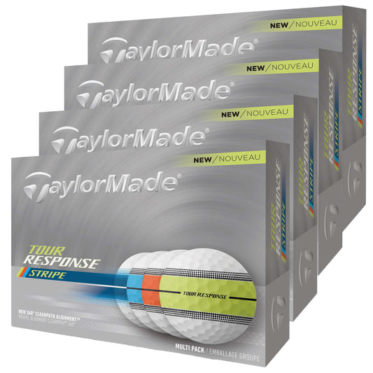 TaylorMade Tour Response Stripe Golf Balls - Neon Multi - 4 For 3