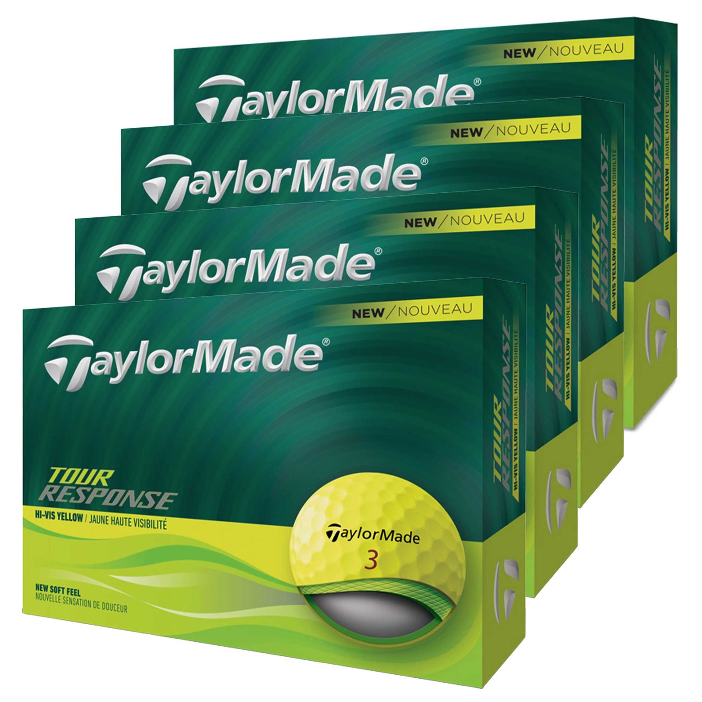 TaylorMade Tour Response Golf Balls - Yellow - 4 For 3